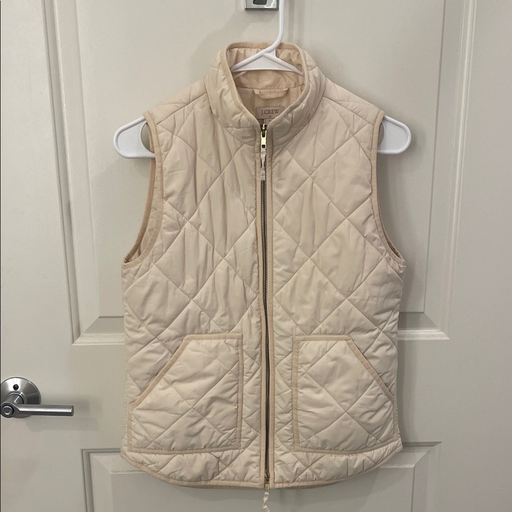 J. Crew Beige Quilted Vest